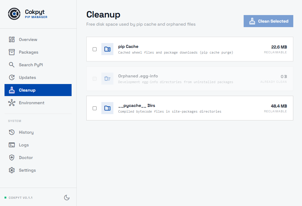 Cleanup page